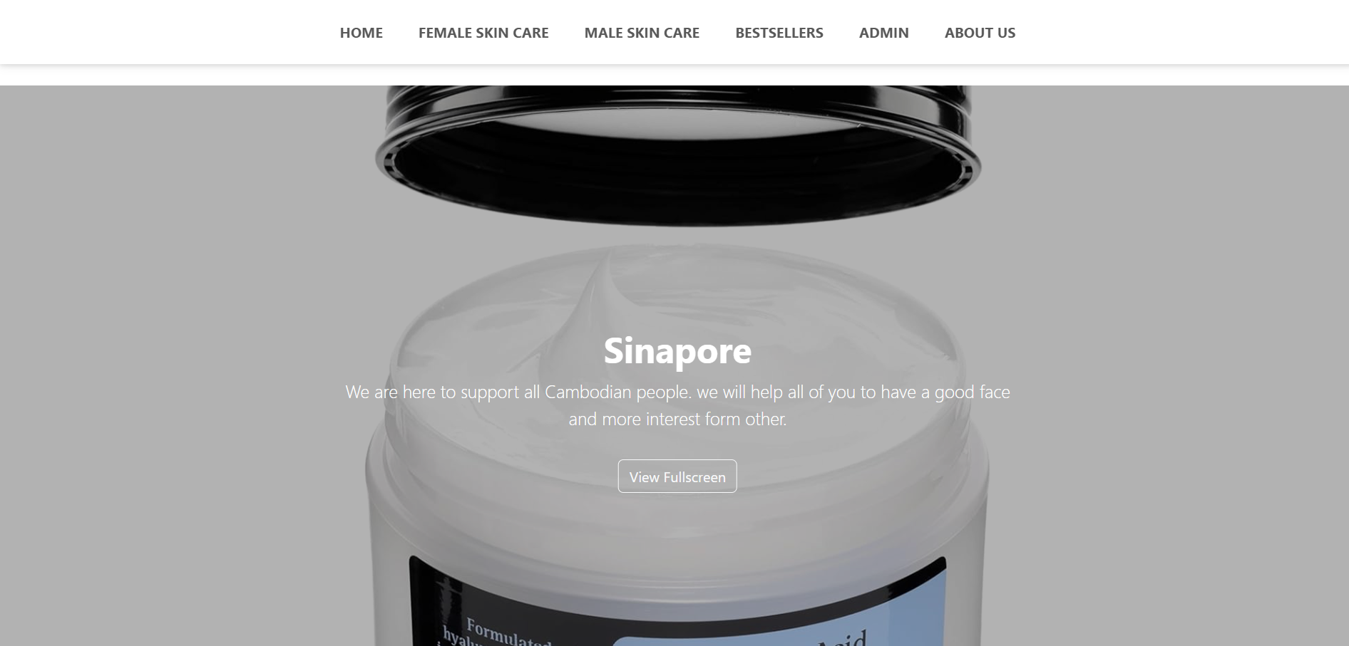 Skincare website frontend