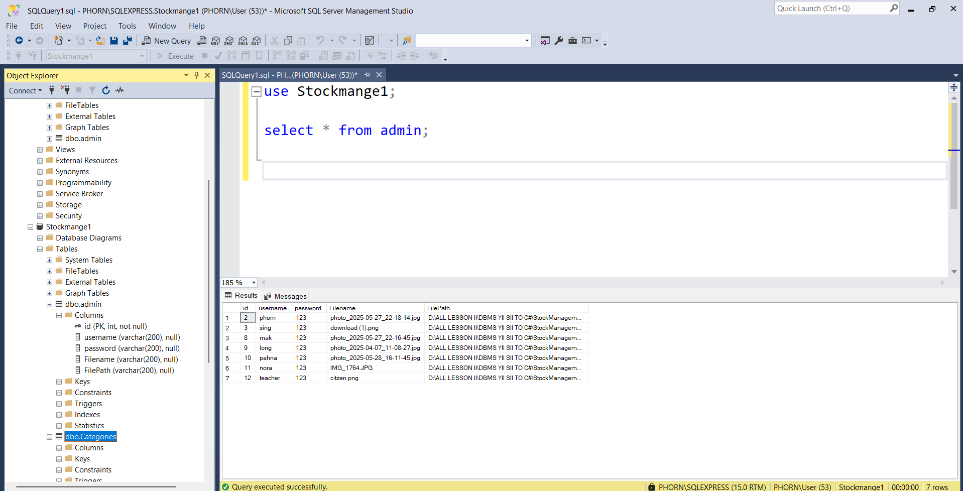 Stock management backend